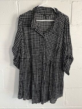 Style & Co Button-Front Babydoll Blouse- 3X